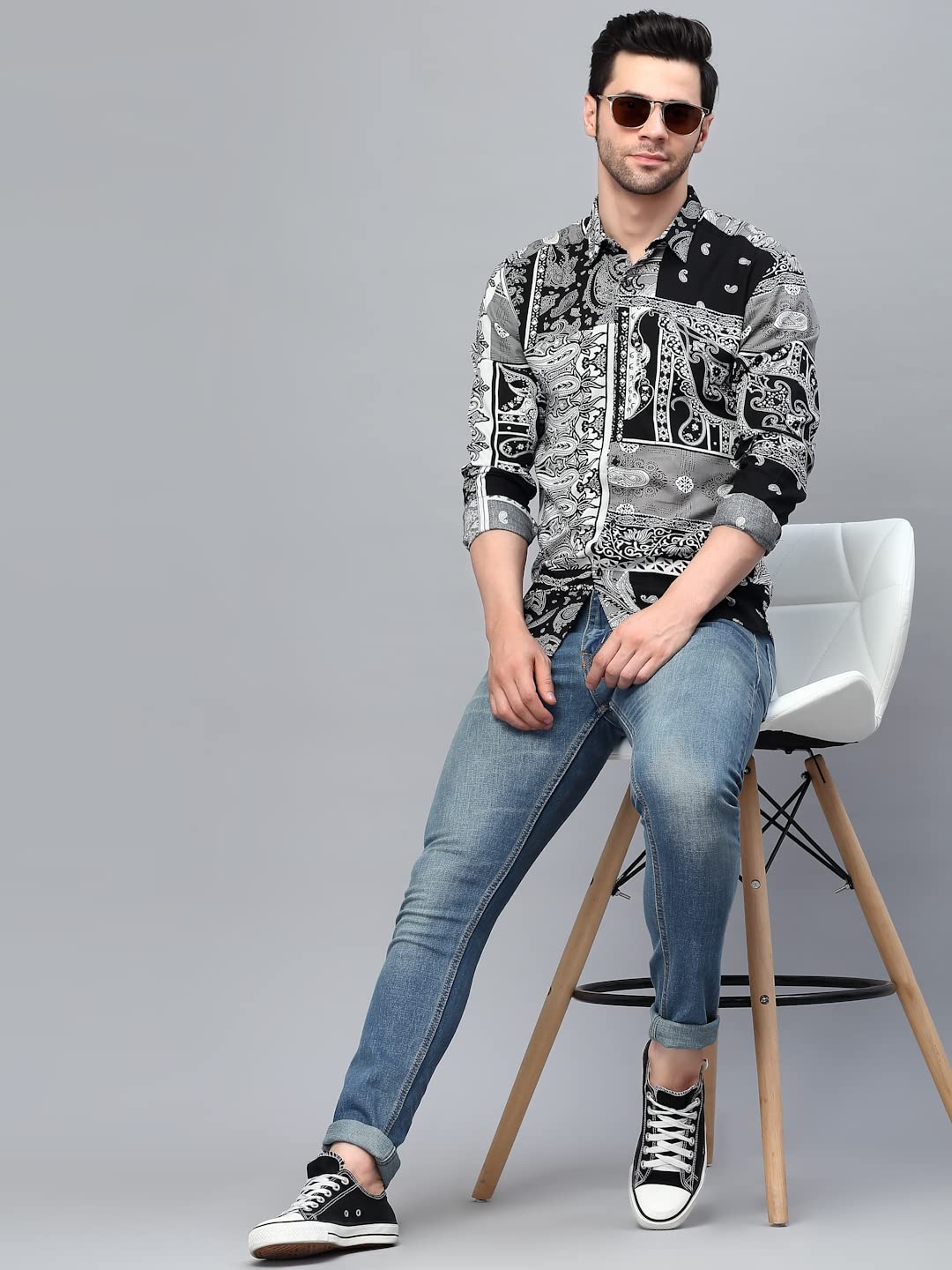Rigo Rayon Printed Shirts for Men | Full Sleeves Hawaiian Regular Fit Mens Shirt | Casual Shirt | Beach | Party | Outing Wear S