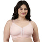 Enamor Womens Nylon Blend Non Padded Wire Free Full Coverage Smooth Contour Lift Bra with 3-Section Cups Support- F097(F097-Pea