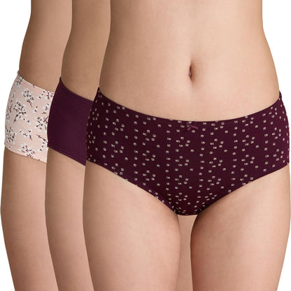 Nykd (Nyp100 Assorted Breathable Cotton Hipster Panty Set For Women | Mid Rise, Medium Coverage With Anti Bacterial & Anti Odour