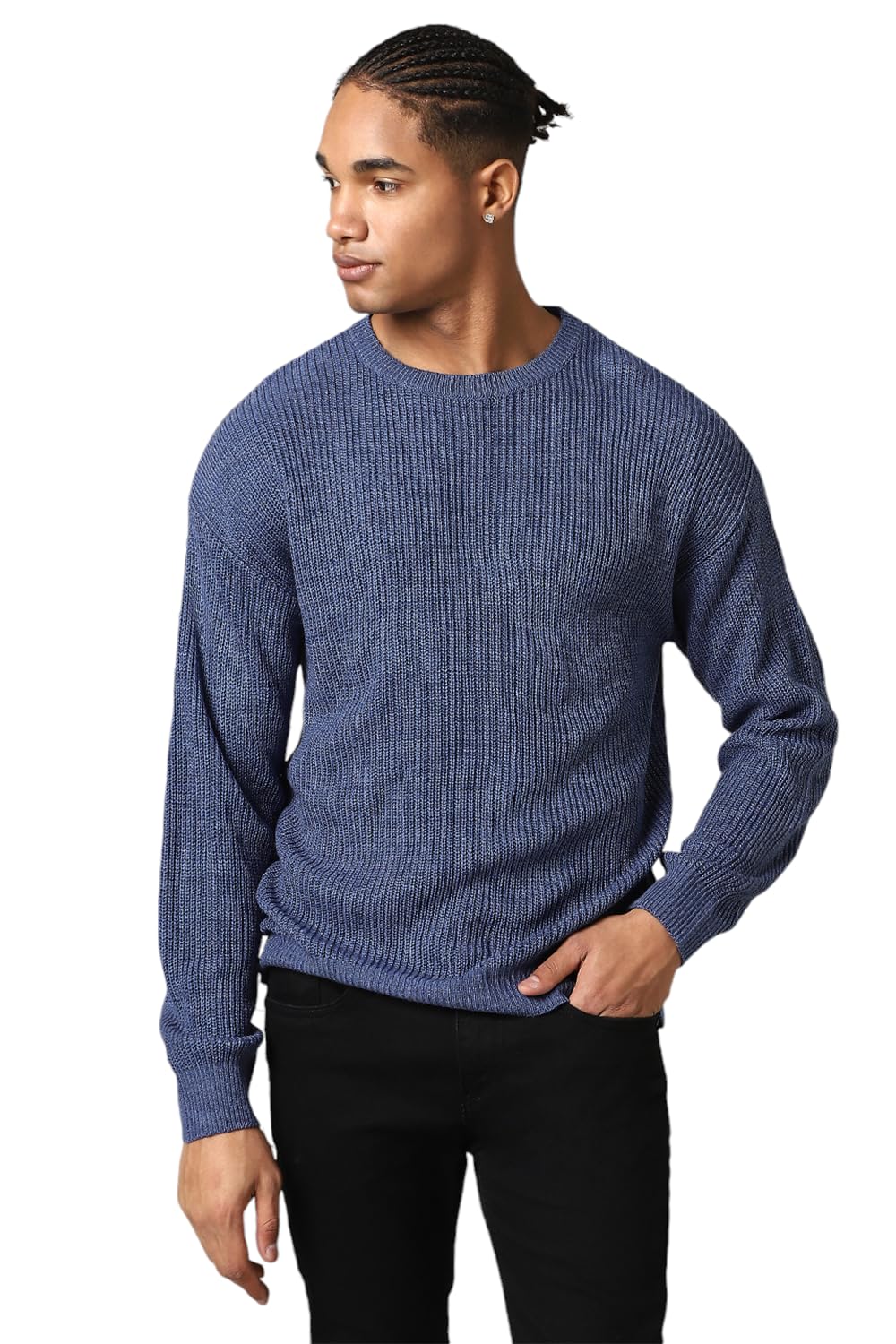 Hubberholme Men Knitted Acrylic Oversized Fit Round Neck Long Sleeve Sweaters