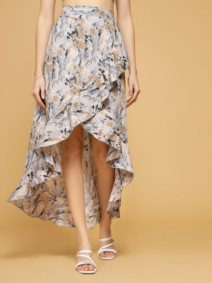 OOMPH! Long Skirts for Women Brown - msk081