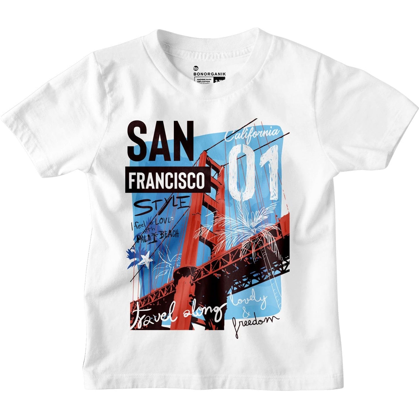 Bon Organik Boys Regular Fit T-Shirt (BON12160_White