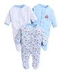 Bumzee White & Light Blue Baby Boys Full Sleeves Sleepsuit Pack Of 3 Age - 9-12 Months (Peb8628E-Wht.Lbl)