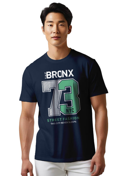 Peppyzone Mens Regular Fit T-Shirt (PZ-N-8372_Navy Blue2