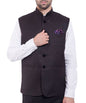 Wintage Men'S Rayon Bandhgala Festive Black Nehru Jacket Waistcoat