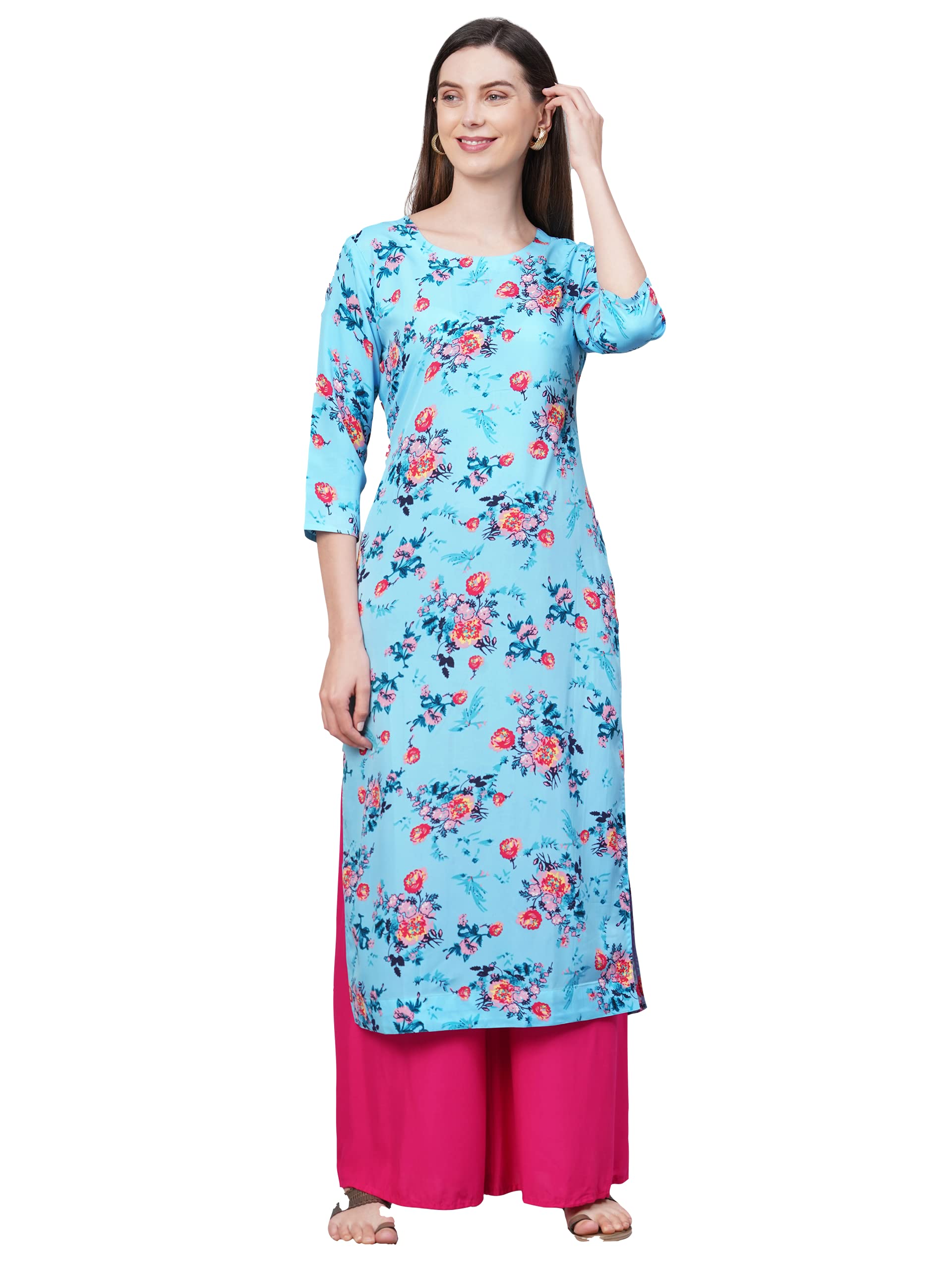 ANNI DESIGNER Women's Crepe Straight Printed Kurta