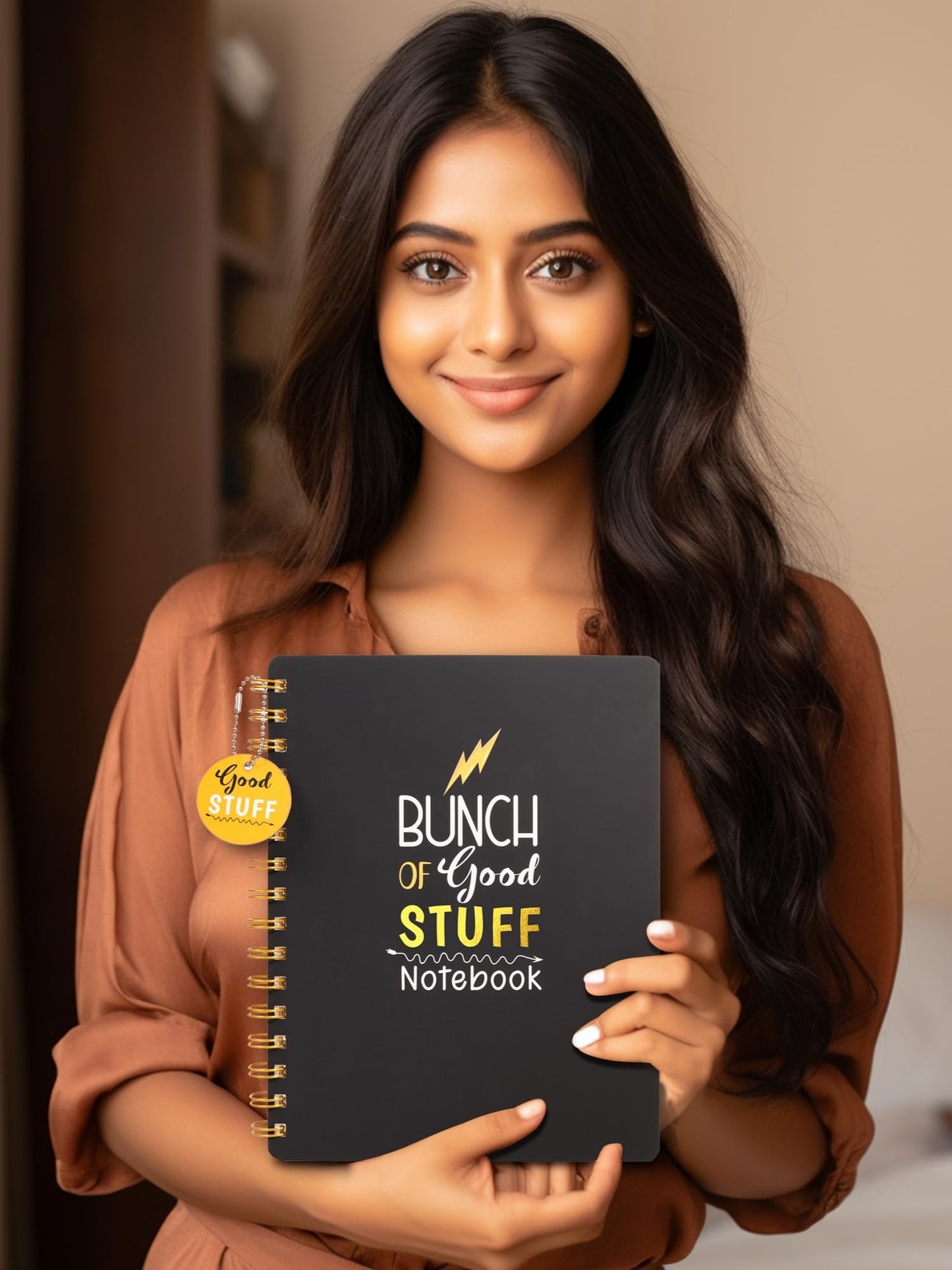 Doodle Hardbound Spiral Notebook Diary With Bookmark Dangler And 100+ Stickers | B5 | 160 Undated Ruled Pages | 80 Gsm Acid Free