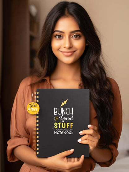 Doodle Hardbound Spiral Notebook Diary With Bookmark Dangler And 100+ Stickers | B5 | 160 Undated Ruled Pages | 80 Gsm Acid Free