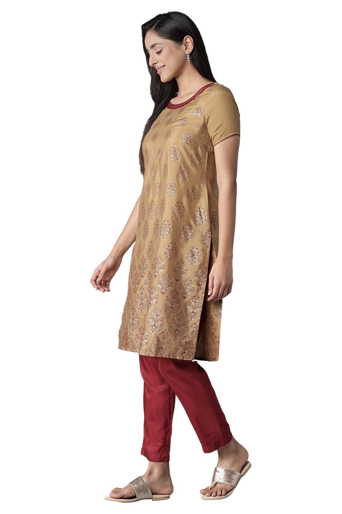 Aurelia Women's Polyester Regular Kurta-Straight Palazzo