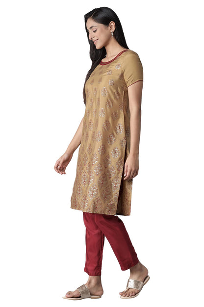 Aurelia Women's Polyester Regular Kurta-Straight Palazzo