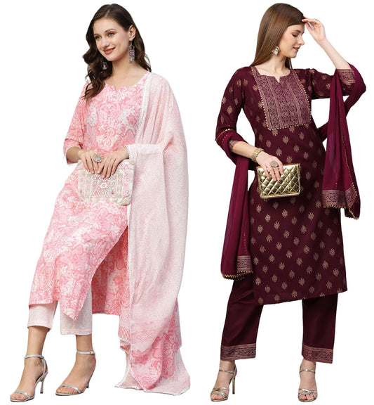 ANNI DESIGNER Women Kurta with Pant Pack Of 2