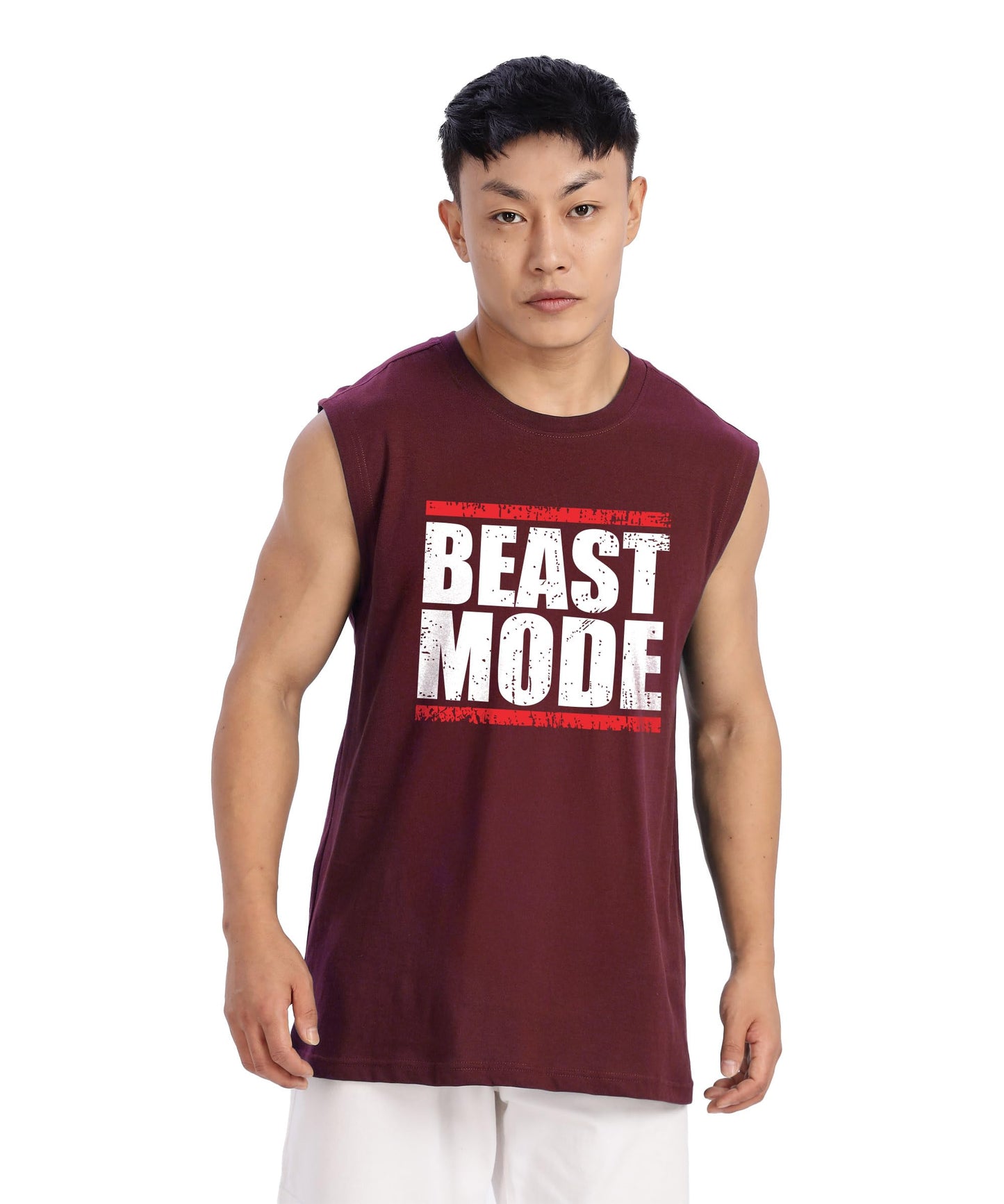 SHODOX Mens 100% Cotton Tank Tops Round Neck Sleeveless Sports Loose fit Vest (Pack of 1)