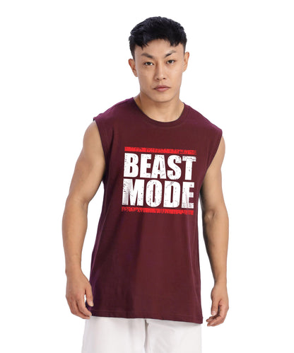 SHODOX Mens 100% Cotton Tank Tops Round Neck Sleeveless Sports Loose fit Vest (Pack of 1)