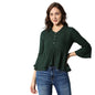 Pepe Jeans Solid Viscose Round Neck Womens Casual Shirt (Green, Large)