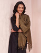 Fabindia Black-golden Silk Blend Stripes Stole For Women (Free Size)