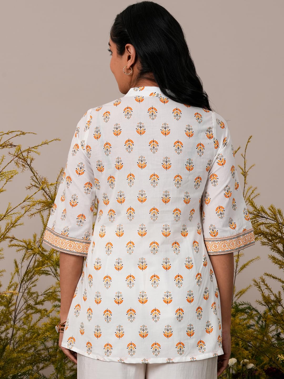 Libas WomenS Pure Cotton Printed Straight Kurtis (26866_White