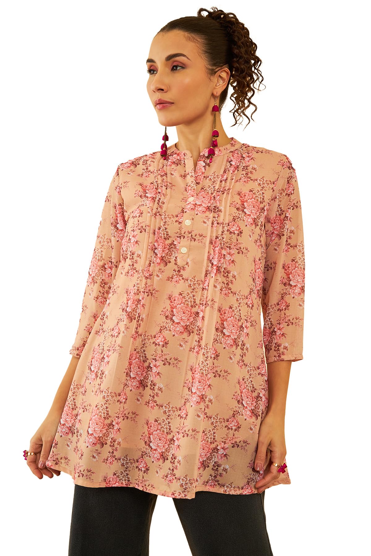 Soch Womens Regular Tunic (FWS4TU30071A_Beige