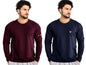 Noble Monk MenS Regular Fit T Shirt (Combo Pack Of 2) |Full Sleeves |Round Neck |Casual Tshirt For Men