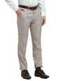 Turtle Men Pv Linen Grey Dobby Printed Slim Fit Formal Trouser