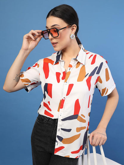 Rigo Rayon Printed Shirts for Women | Half Sleeves Hawaiian Shirts for Women | Summer Shirts Shirt for Women | Slim Fit, Casual
