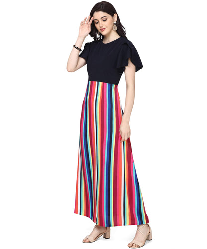 Oomph! WomenS Western & Fusion Wear Midi Dresses For Women, Beach, Blue - Md133