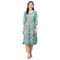 Idalia Turquoise Blue Gold Print Kurta