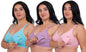 Fabme WomenS Cotton Wire Free Casual Nursing Bra (Pack Of 3) (Po3-Br_14_Seagreen, Lavender, Pink