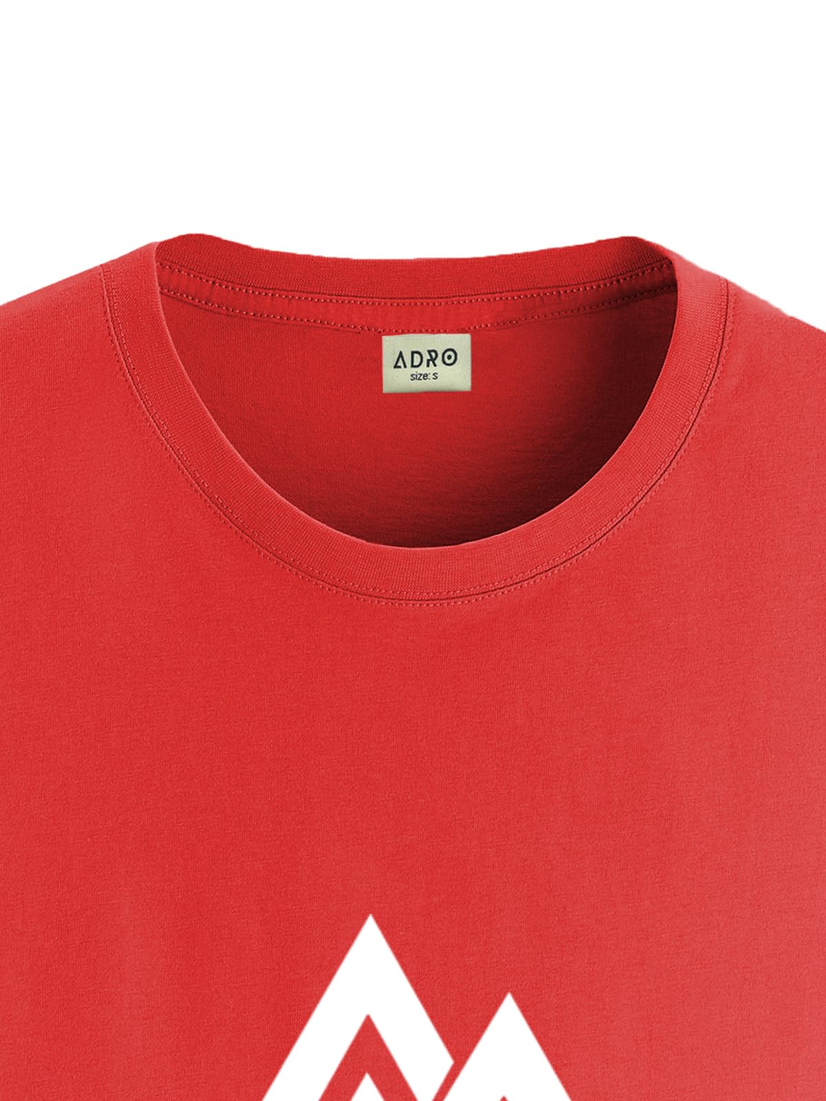 ADRO Triangle Mens Printed T-Shirt (RNR-M-TKT-RD_Red)