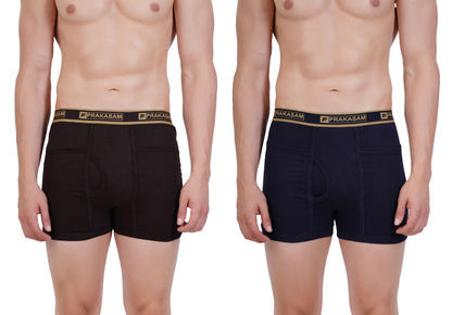 PRAKASAM COTTON -Marlow Mens 100% Pure Combed Cotton Outer Elastic Pocket Trunks (Pack of 6) Multi Colour