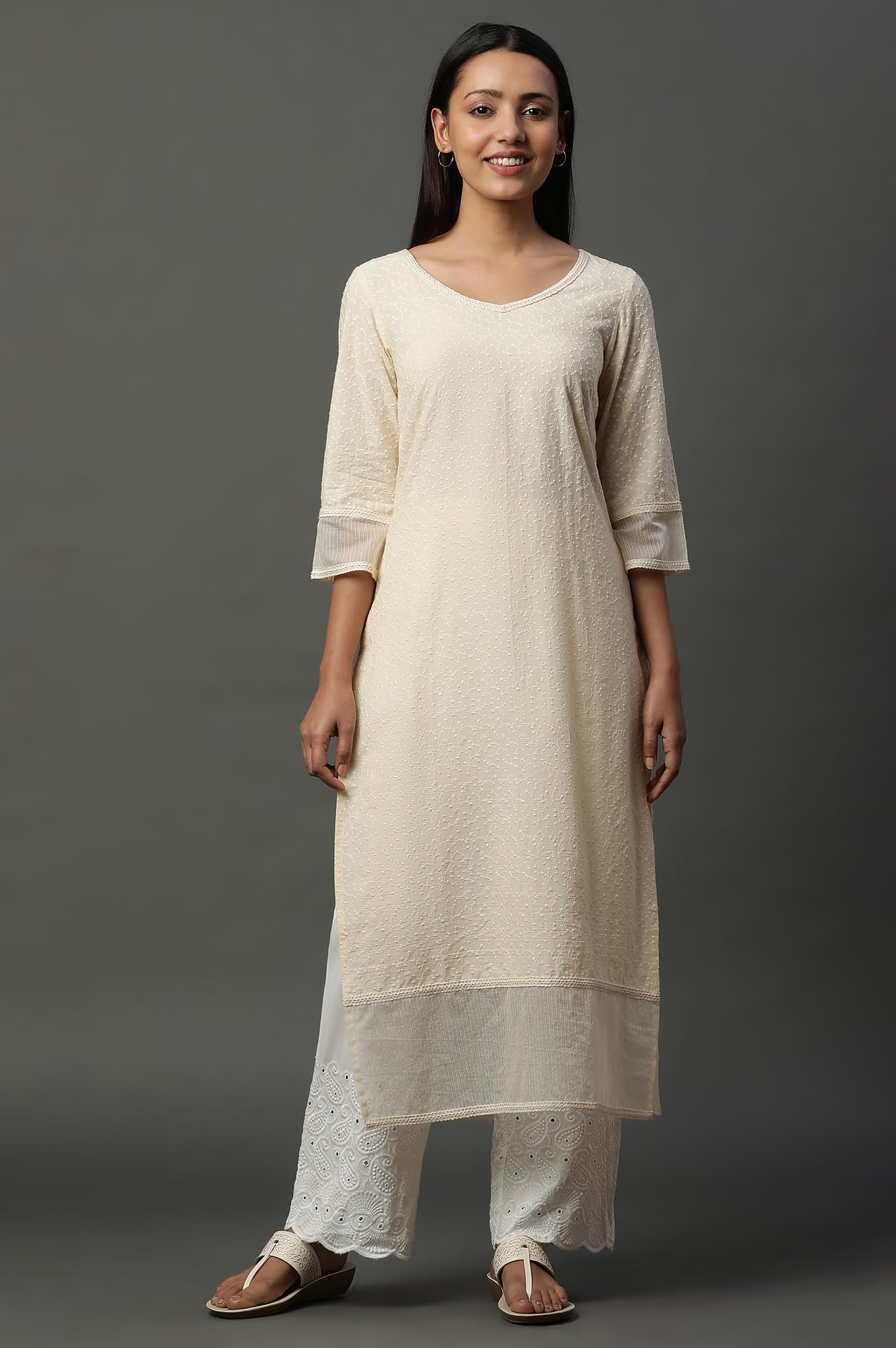 Aurelia WomenS Cotton Regular Kurta (24Fea14996_Yellow