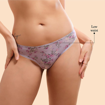 Enamor Womens Low Waist Medium Coverage Bikini Panty Made with Premium Eco-Friendly Light and Smooth Silk Fabric (Pack of 1) -