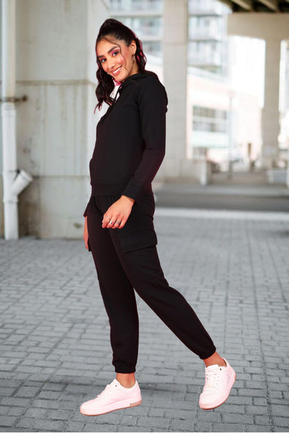 POPWINGS Casual Self Design Solid Sweatshirt and Joggers Co-Ords Set for Women | Trendy Stylish Top and Bottom Set for Women | W