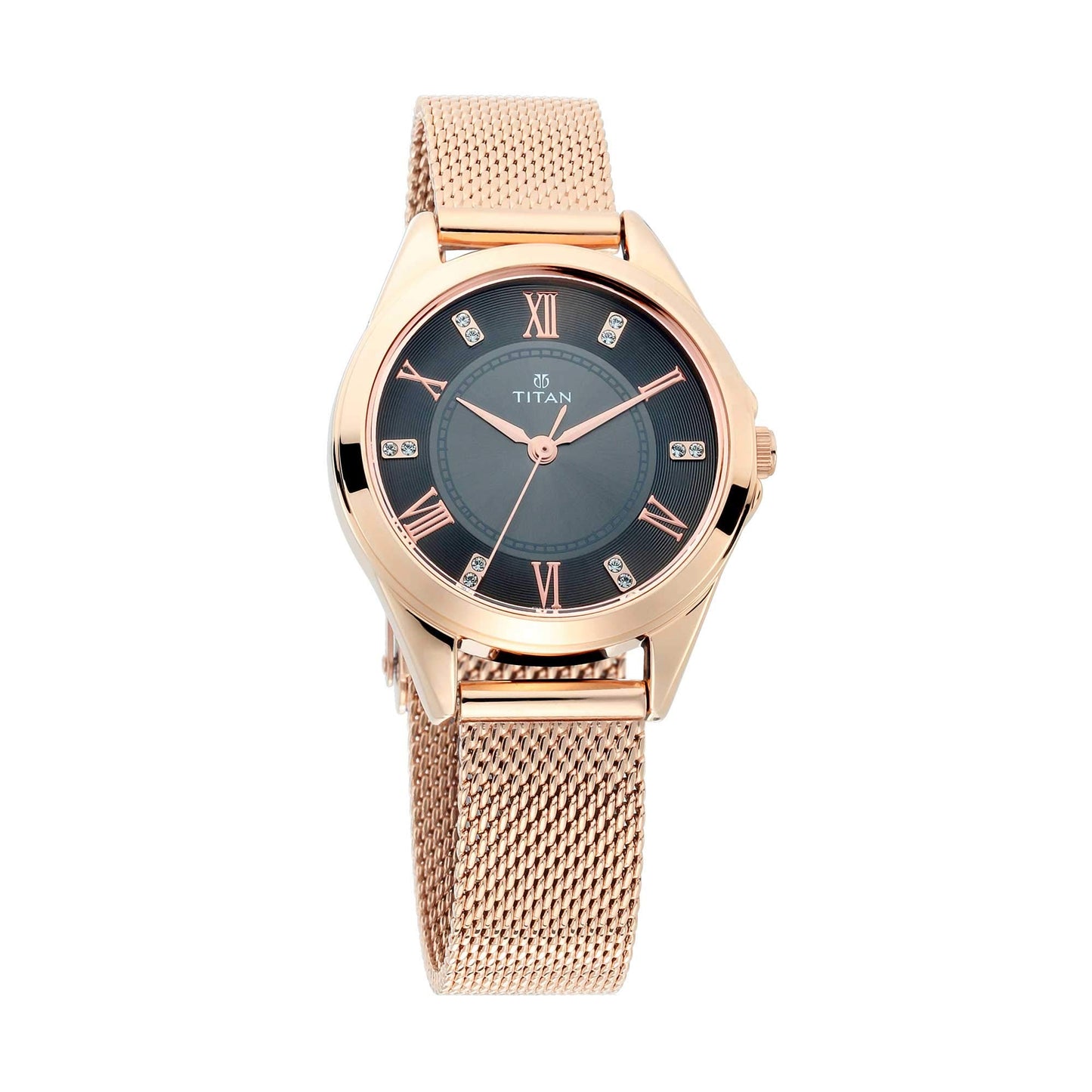 Titan Sparkle Anthracite Dial Analog Stainless Steel Womens Watch - 2565Wm01