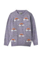 The Souled Store Cosmic Sky Girls Crew Neck Long Sleeve Purple Embroidered Regular Fit Sweaters Girls Knit Sweaters for Kids Ch