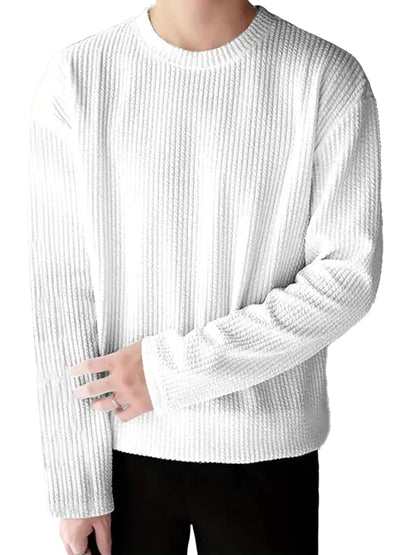Noble Monk MenS Solid Regular Fit T-Shirt (T1202_Model_White
