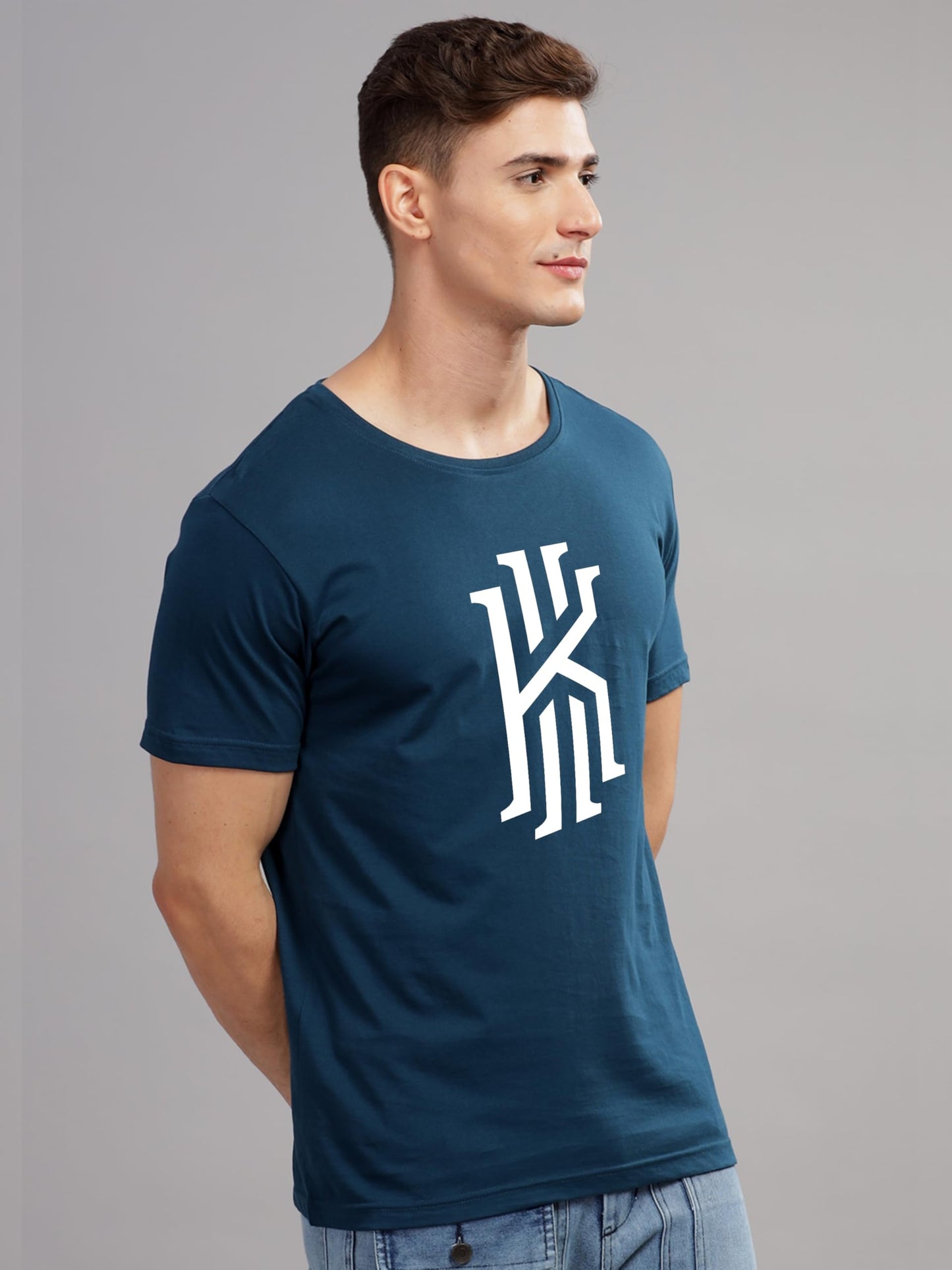 ADRO Mens Printed T Shirt - Premium Cotton Graphic Printed Tshirt - Teal T-Shirt - RN24-KOBE-SB