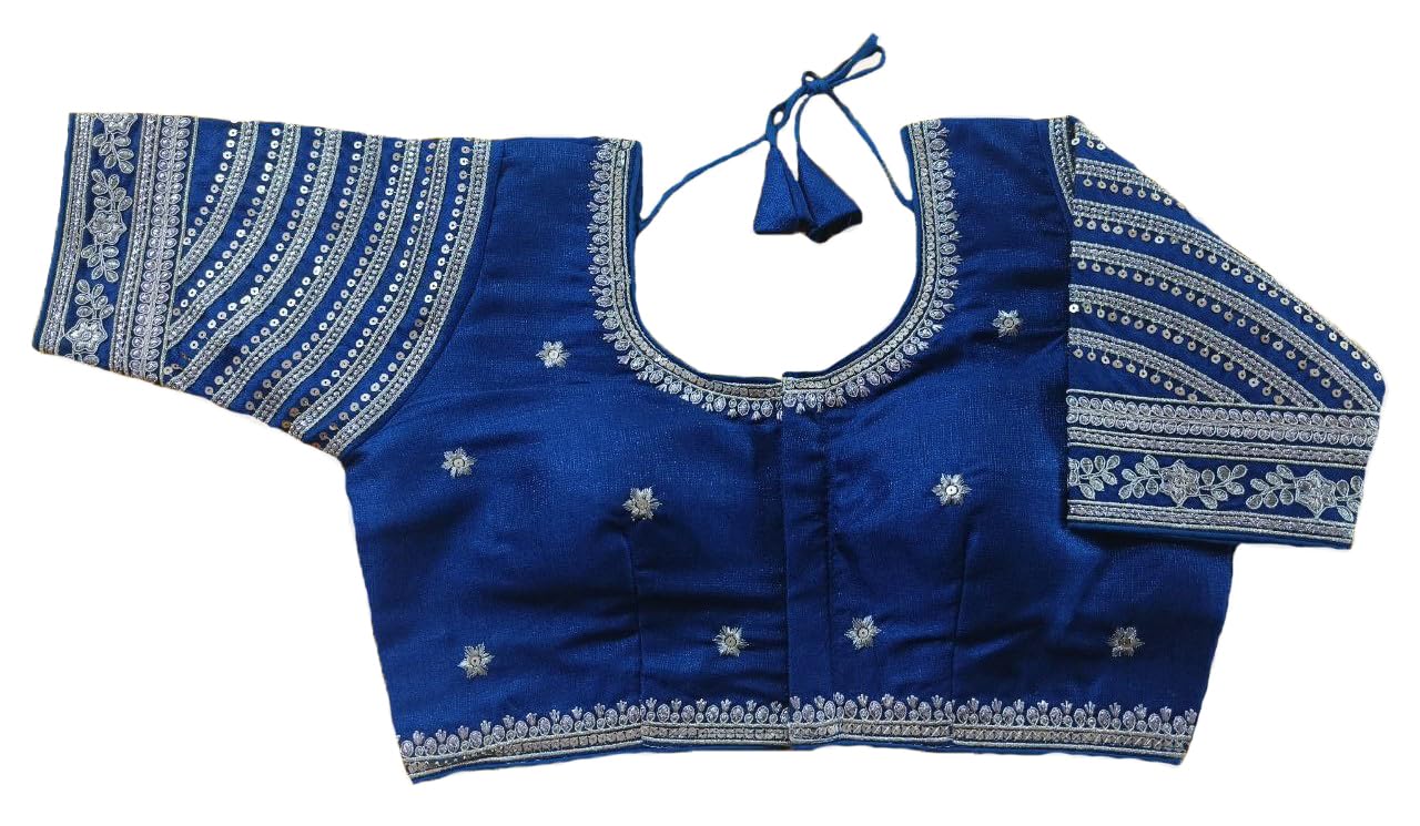 Vihu Fashion WomenS Blouse Readymade Blouse Embroidery Multi Coding Gold Thread Indian Ethnic Designer Stitched WomenS Readyma