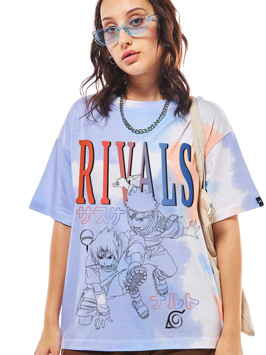 Bewakoof Sakura Haruno Womens Graphic Print Oversized Fit Half Sleeve Round Neck Cotton Jersey T-Shirt_648313_White_M