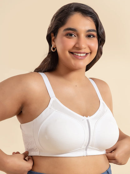 Nykd By Nykaa WomenS Full Support M-Frame Heavy Bust Everyday Cotton Bra | Non-Padded | Wireless | Full Coverage| Bra, Nyb101, W