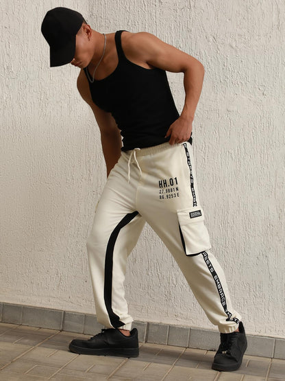 Hubberholme White Cotton Regular Fit Mid-Rise Trousers