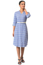 Aurelia Women's Cotton Blue Geometric Band Collar Straight Kurta_23FEA13423-703417_2XL