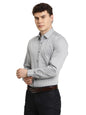 Turtle Men Slim Fit Printed Pure Cotton Grey Formal Shirt