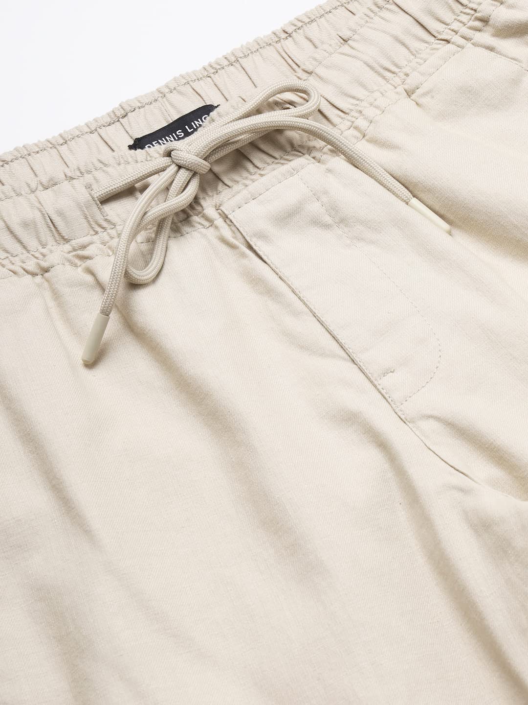 Dennis Lingo Men Slim Fit Beige Linen Trouser