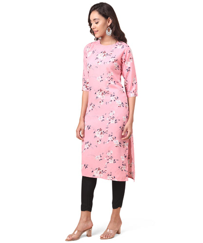 Yashika Women's Crepe Floral Regular Kurti