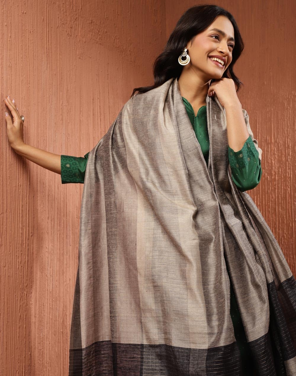 Fabindia Grey Silk Blend Woven Women Dupatta (2120031GREY)