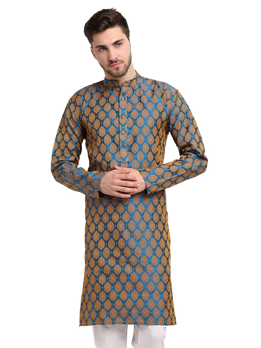Jompers Mens Jacquard Woven Design Kurta