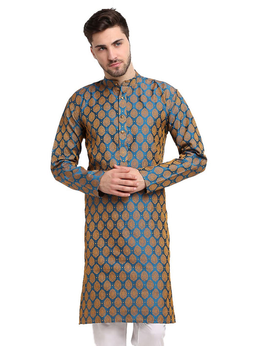 Jompers Mens Jacquard Woven Design Kurta