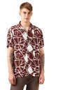 Dennis Lingo Men Brown Rayon Half Sleeve Cuban Collar Printed Shirts