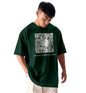 SHODOX Mens 100% Cotton Oversized Half Sleeve Tshirt for Men - Drop Shoulder Front and Back Printed Round Neck Tshirts, Relaxed