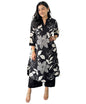 Lookmark WomenS Floral Printed Cotton Blend 3/4Th Sleeve Knee Length V-Neck Kurta And Palazzo Set For Women (Az-Lm-Og-Ks2204 Bl